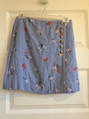Madewell Button-Detail Floral Mini Skirt